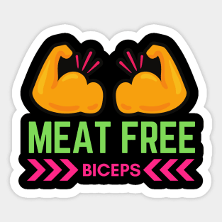 Meat free biceps vegan art Sticker